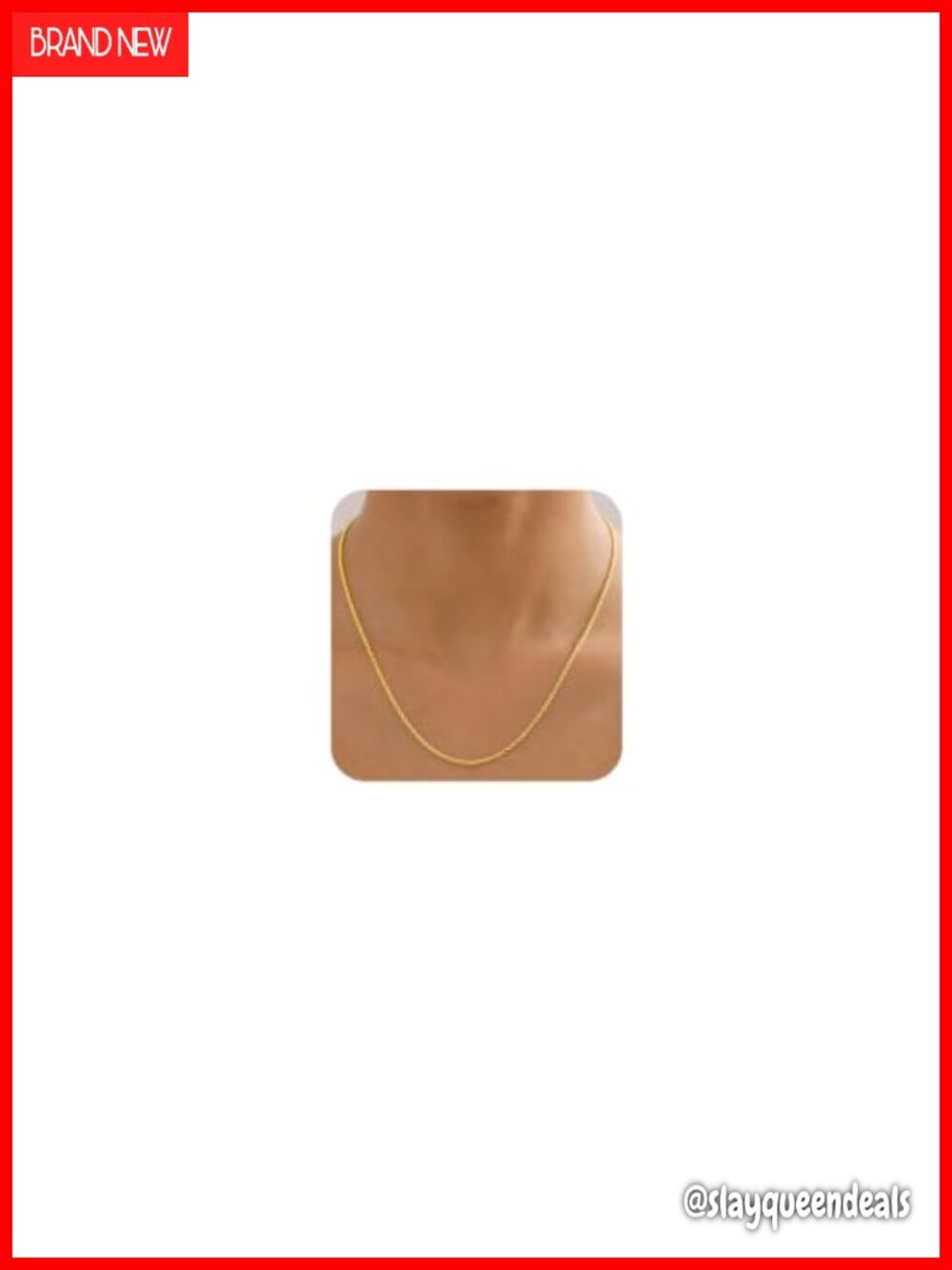 18K Gold Plated 925 Sterling Silver Rope Chain Necklace